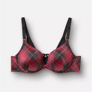 Torrid Red and Black Verona Plaid Bra